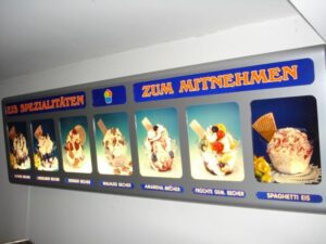 Eissortenreklame Eissortenschild Diabilder